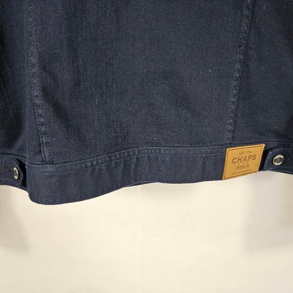 Chaps Navy Denim Jacket True Navy Women's Size Large - Picture 6 of 13